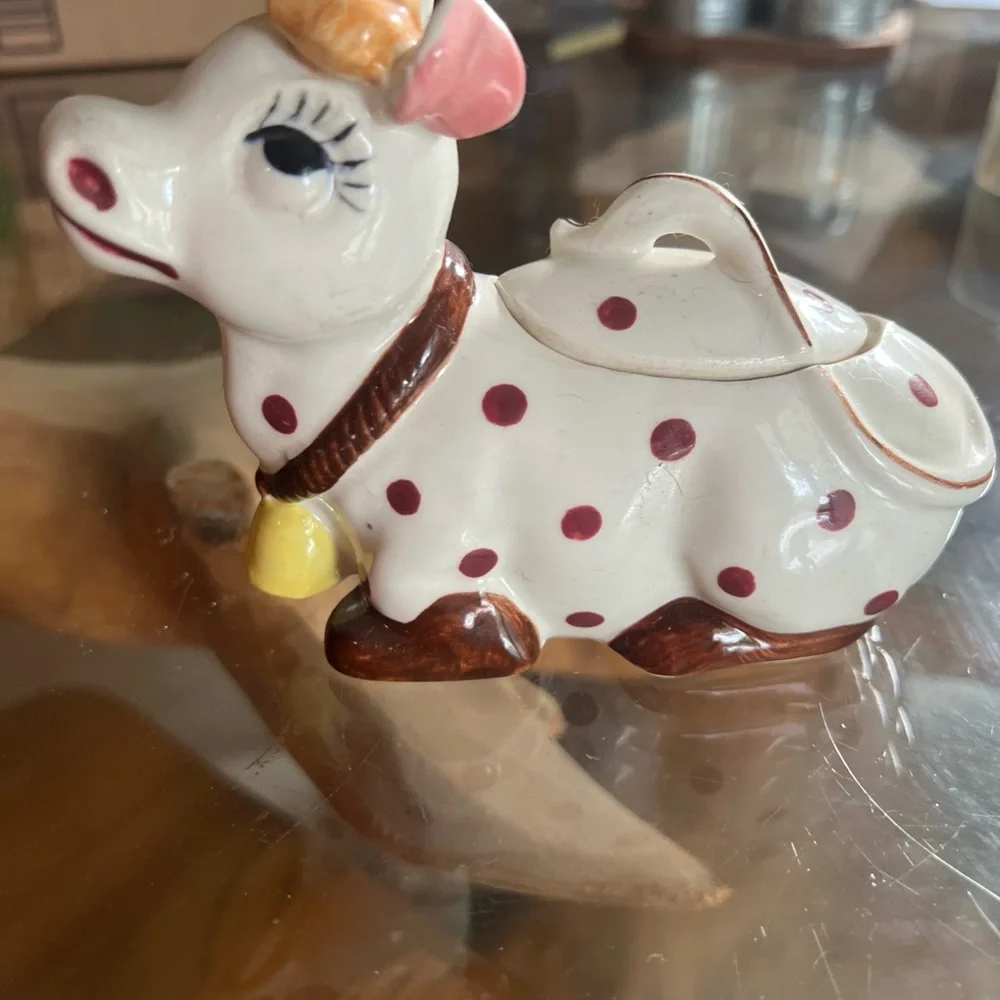 Whimsical Polka Dot Cow Creamer